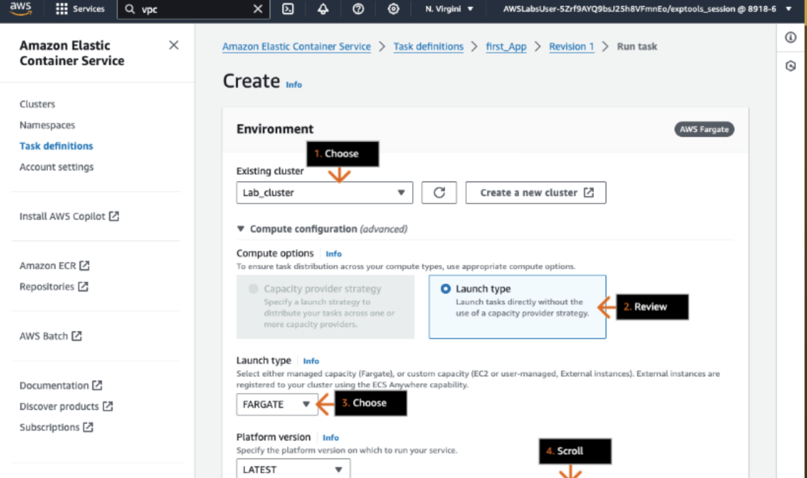 AWS ECR dashboard AWS ECR dashboard