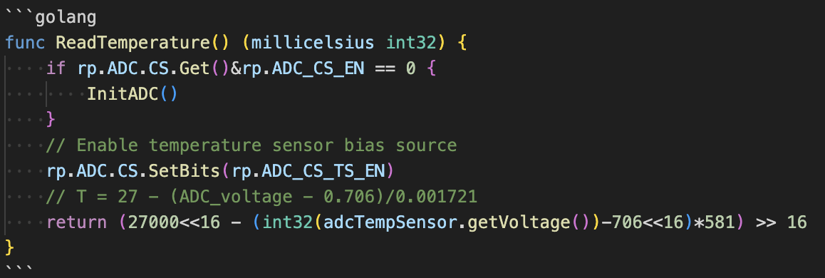 Read Temperature Read Temperature function