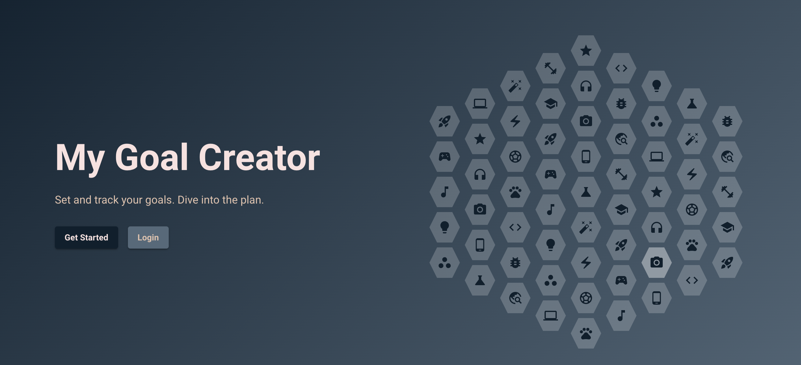 my goal creator landing page